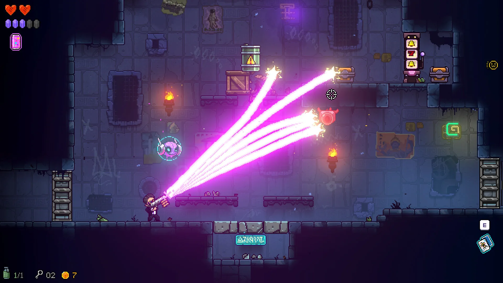 Neon Abyss Steam screenshot of a run in progress